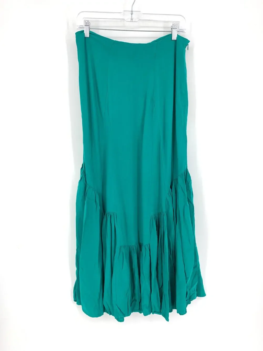Y2K WDNY Maxi Skirt Women's Size Medium Teal Fairycore Pleated Hem